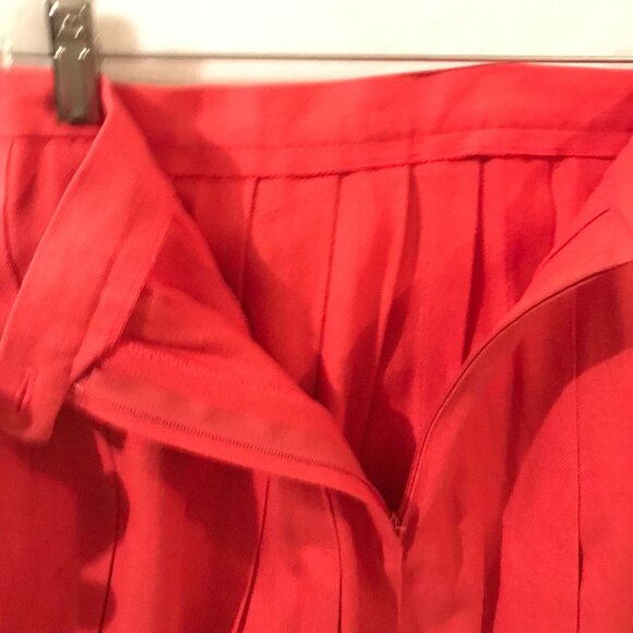 Vintage Pleated Midi Skirt Peach Linen Blend Size 12 Made In USA - Picture 3 of 7